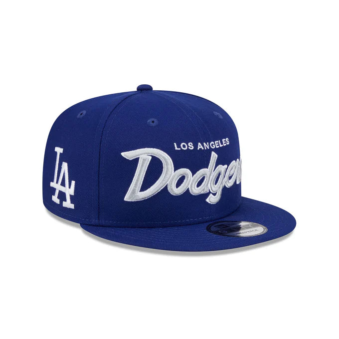 Personalized Hats With Logos-New Era Youth Los Angeles Dodgers Wordmark 9FIFTY Snapback Hat