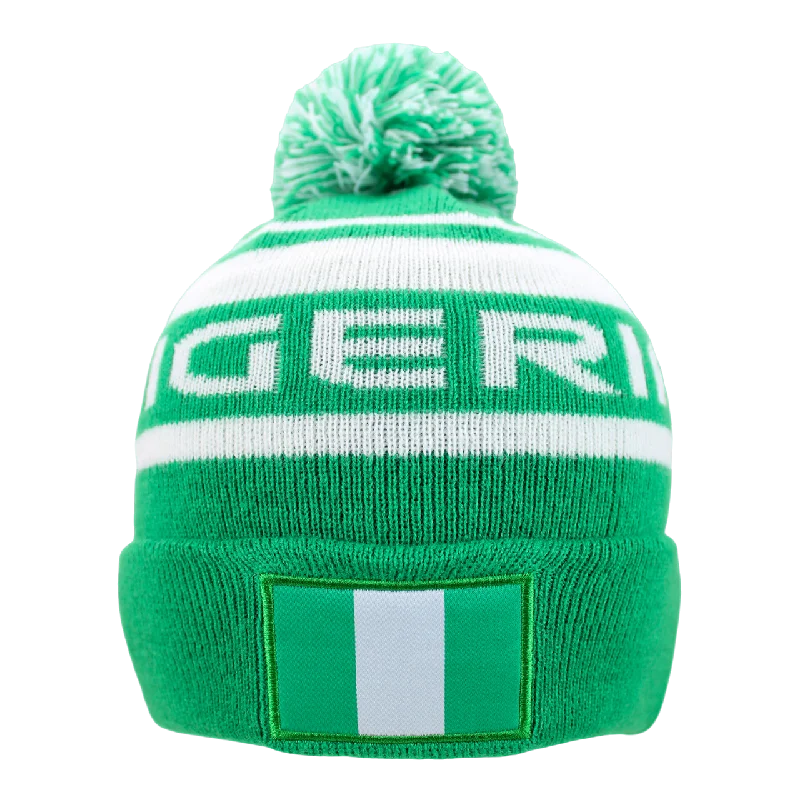 Custom Hats For Outdoor Adventures-Nigeria Women's World Cup Stripe Beanie (9GS105Z119)