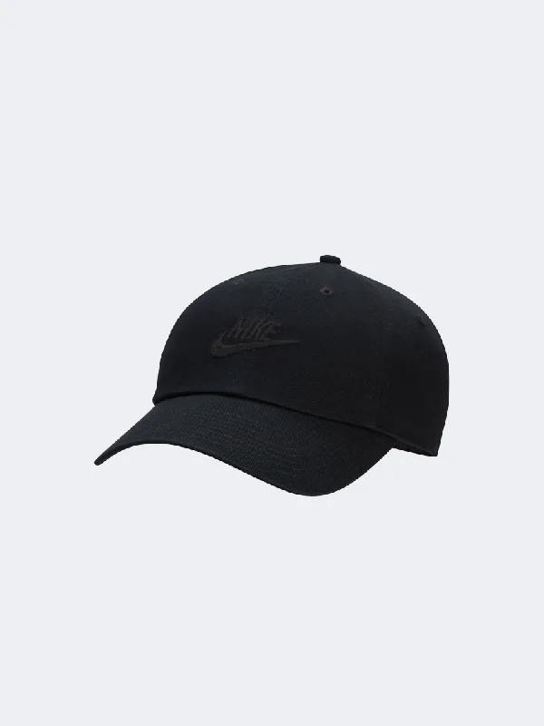 Custom Hats For Hiking Gear-Nike Club Futura Unisex Lifestyle Cap Black