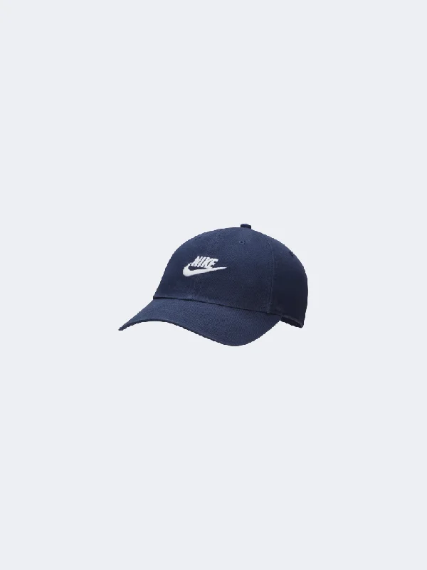 Custom Hats For Beach Trips-Nike Club  Unisex Lifestyle Cap Navy/White