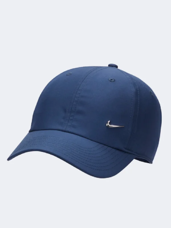 Custom Hats For Casual Outfits-Nike Club Unisex Lifestyle Lifestyle Cap Navy/Metallic Silver