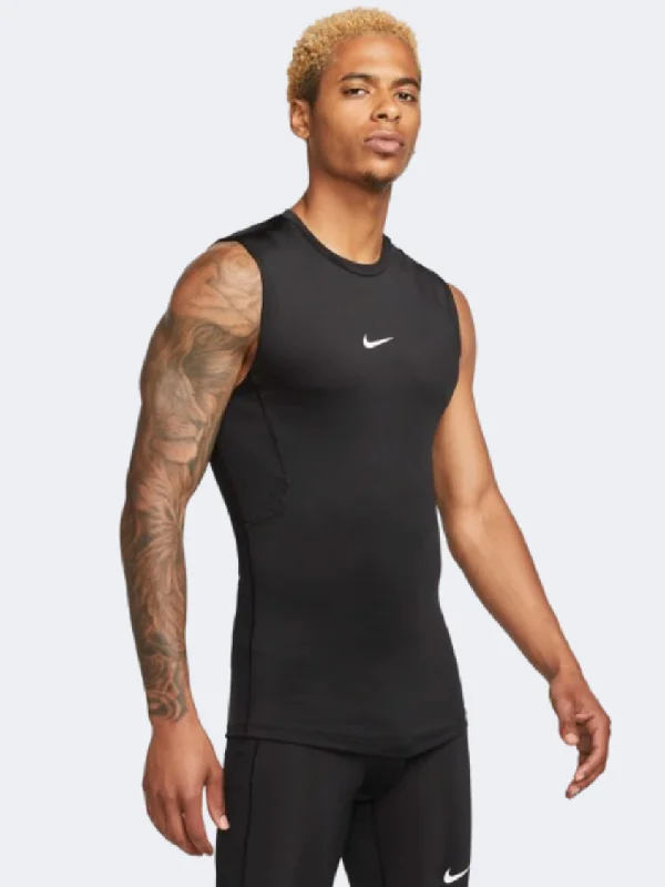 Personalized Tank Tops For Custom Designs-Nike Pro Men Training Tank Black/White