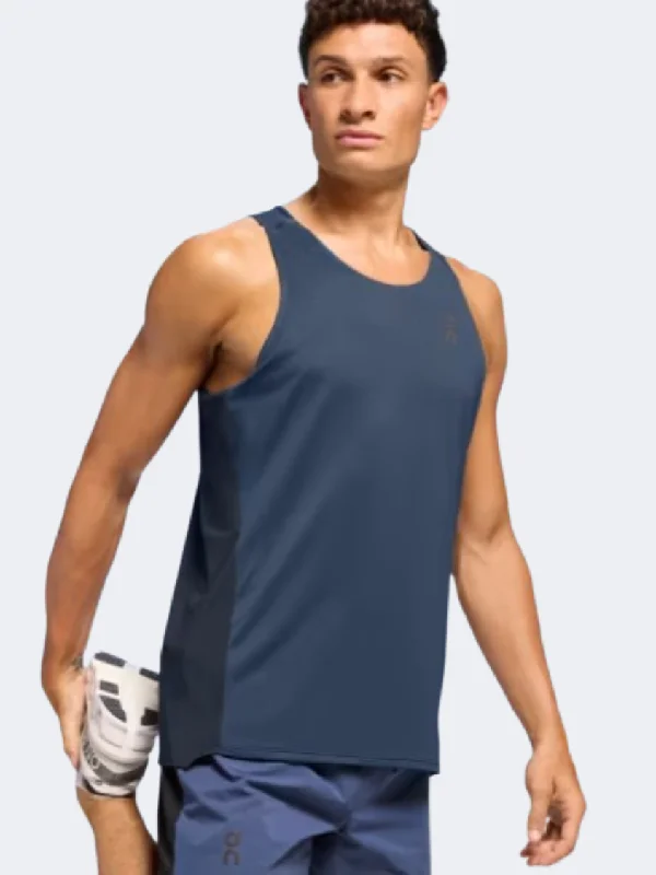 Custom Tank Tops For Family Gatherings-On Performance Men Running Tank Denim/Navy