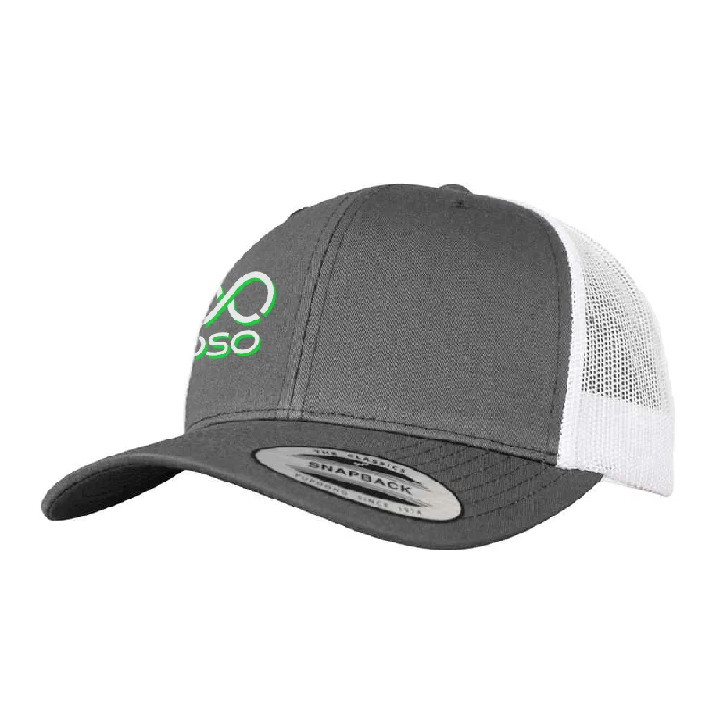 Personalized Hats For Casual Wear-OSO Contrast Trucker Cap - Dark grey/white