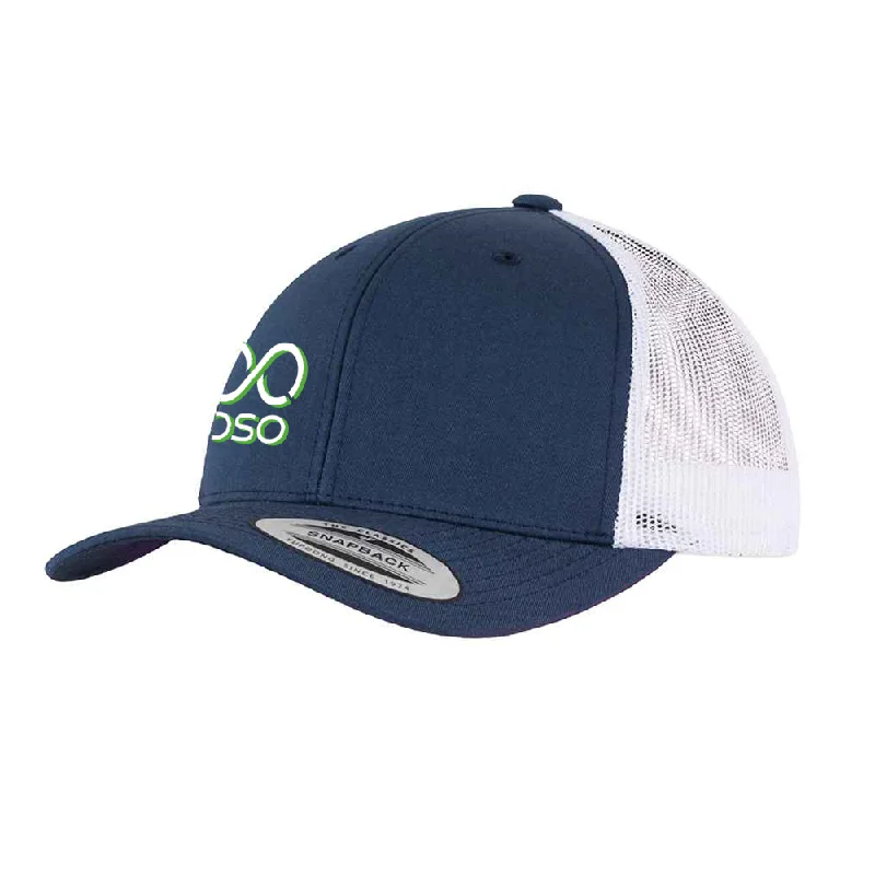 Custom Hats For Family Photos-OSO Contrast Trucker Cap - Navy/white