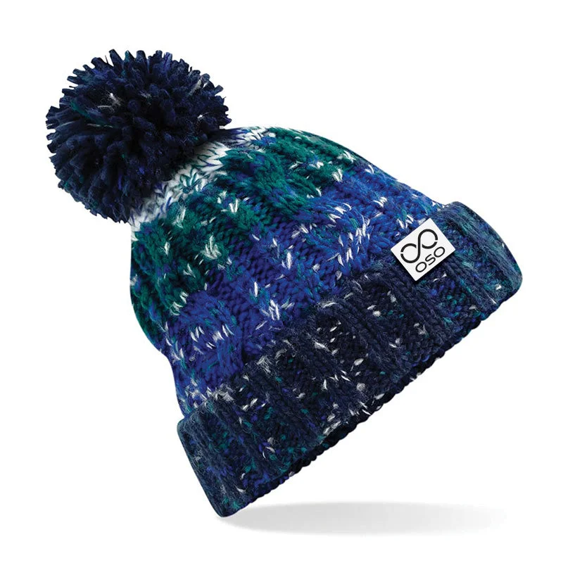 Custom Hats For Special Occasions-OSO Super Warm Bobble Hat - Alpine Blues