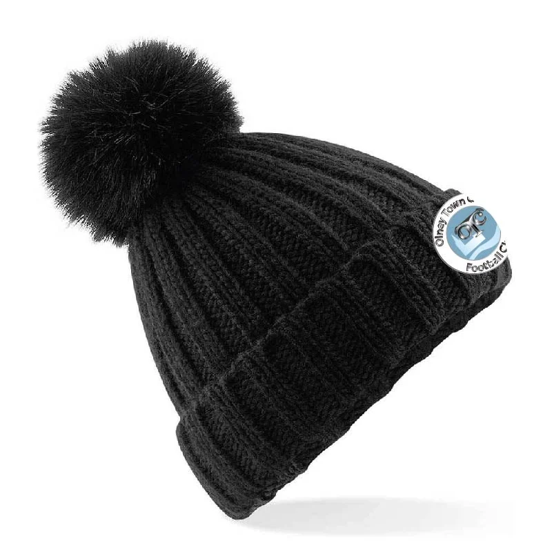 Custom Sun Hats For Travel-OTCFC Bobble Hat - Black