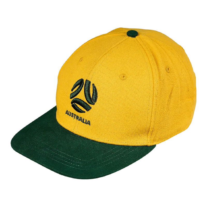 Custom Beanie Hats-Socceroos Flat Peak Cap (9PK111Z001)