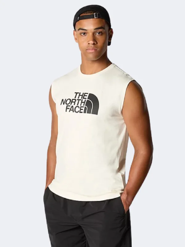 Personalized Tank Tops For Outdoor Activities-The North Face Easy Men Lifestyle Tank White Dune