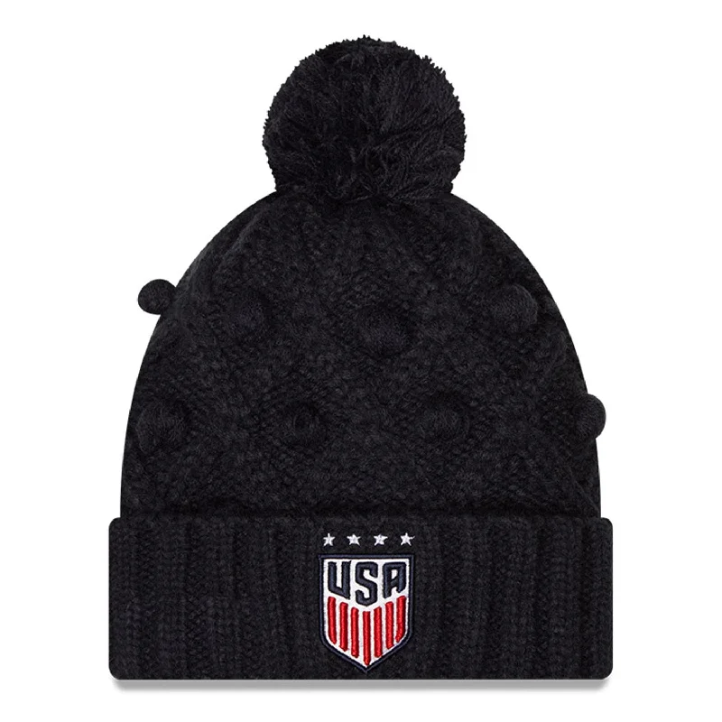 Personalized Caps For Outdoor Activities-Women's New Era USWNT Toasty Cable Knit