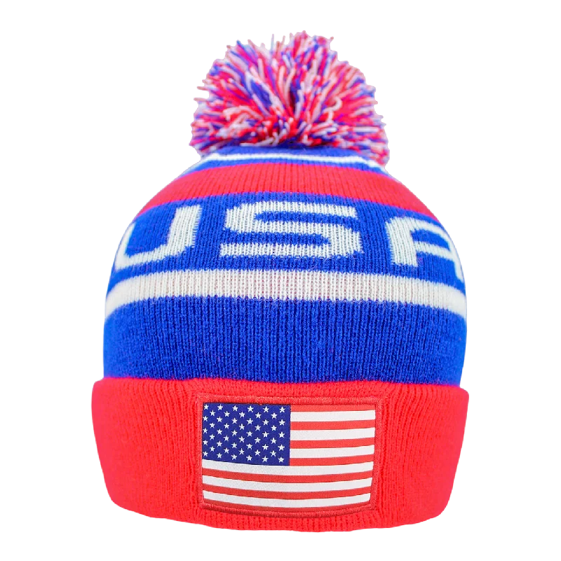 Personalized Hats For Vacation-USA Women's World Cup Stripe Beanie (9GS105Z127)