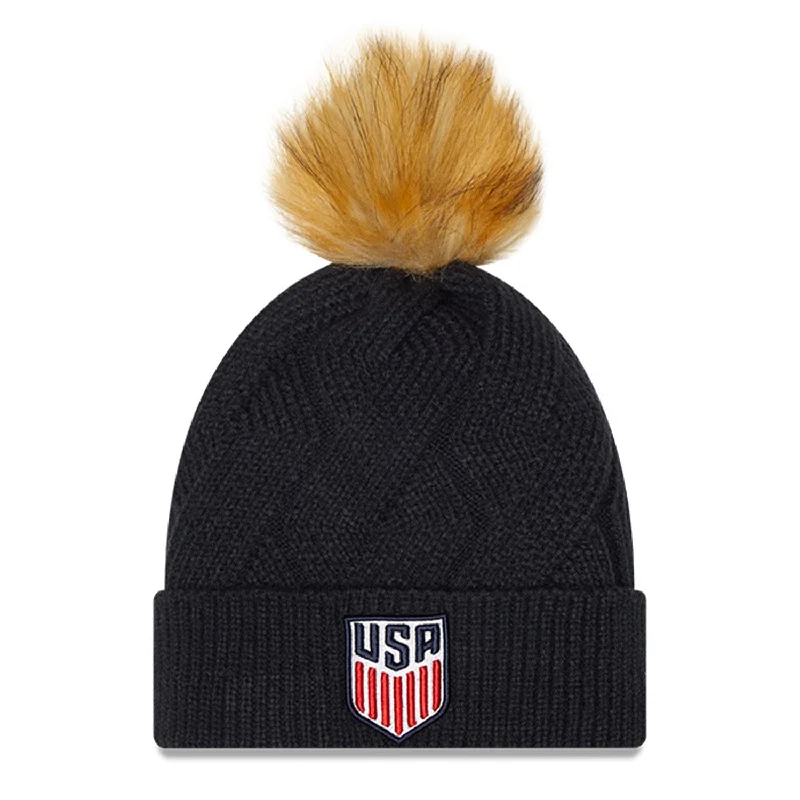 Custom Hats For Road Trips-Women's New Era USMNT Snowy Knit