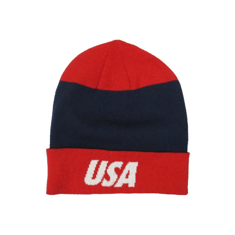 Custom Hats For Holiday Gatherings-Nike USA Red/Navy Cuff Knit Beanie