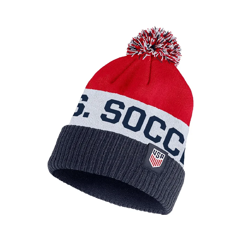 Custom Hats For Promotions-Men's Nike USA Classic Stripe Beanie